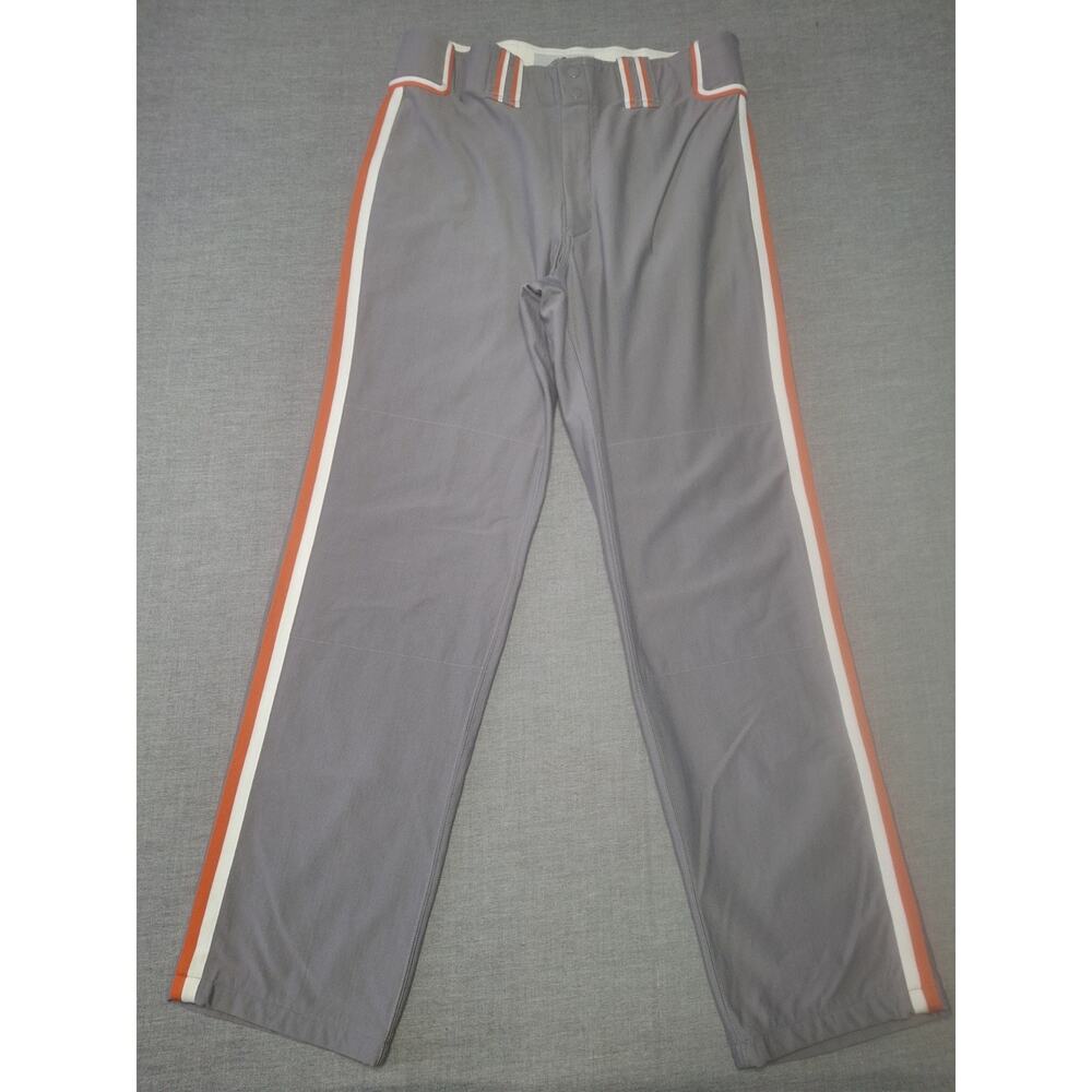 Boombah Mens Baseball Pants Navy Gray Orange White Piping Open Bottom W38 Long A